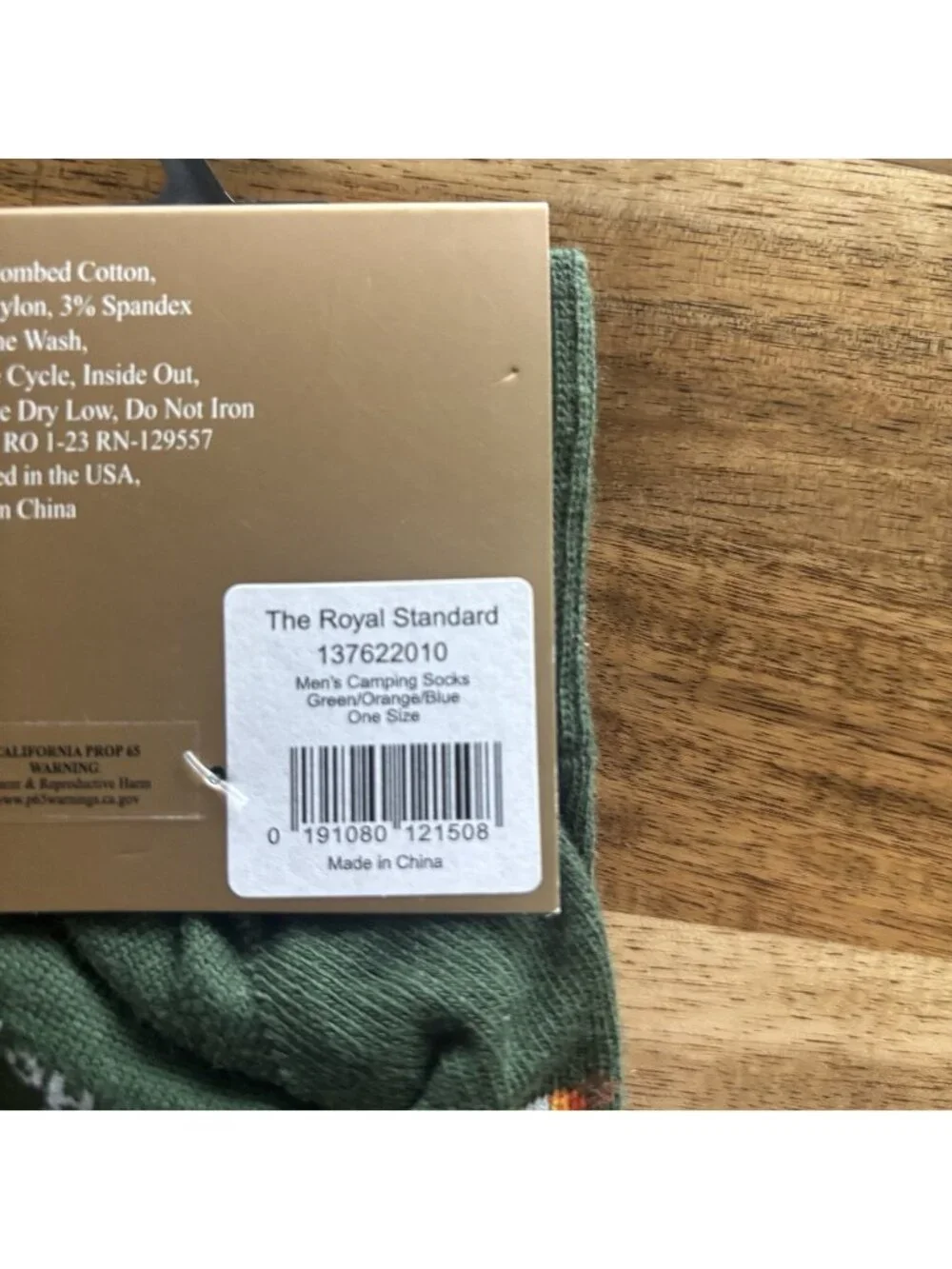 NWT The Royal Standard Men's‎ Camping Socks Green ONE SIZE Preppy Outdoor Nature